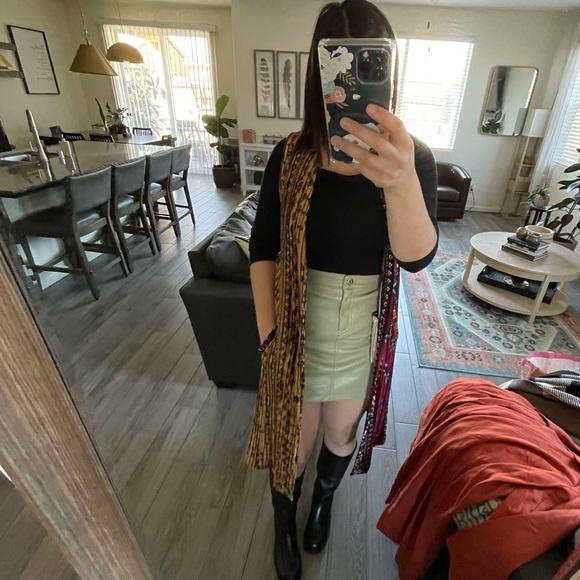 Dor Dor Couture Velvet Duster (Long Vest) in Burgundy & Mustard, Size M•••Boho - Picture 2 of 16